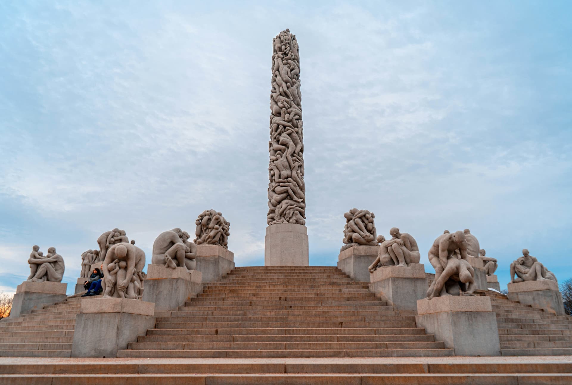 The Monolith and surrounding sculptures in Vigeland Sculpture Park